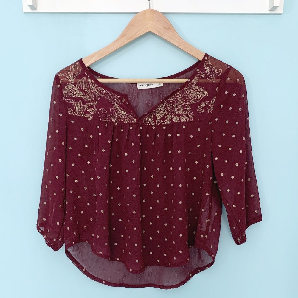 Abercrombie Kids- Burgandy Blouse